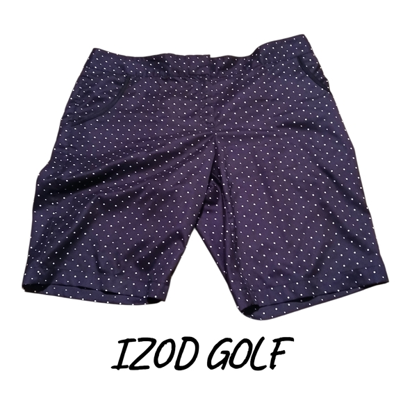 Izod Pants - Izod Golf Woman's Size 14 Dark Blue Polka Dot Shorts